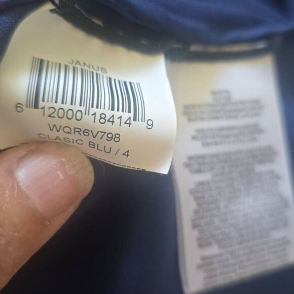 BCBGMaxAzria Janus Classic Navy One Shoulder Column Dress, Flutter Slv, EUC, S.4 - Picture 10 of 11